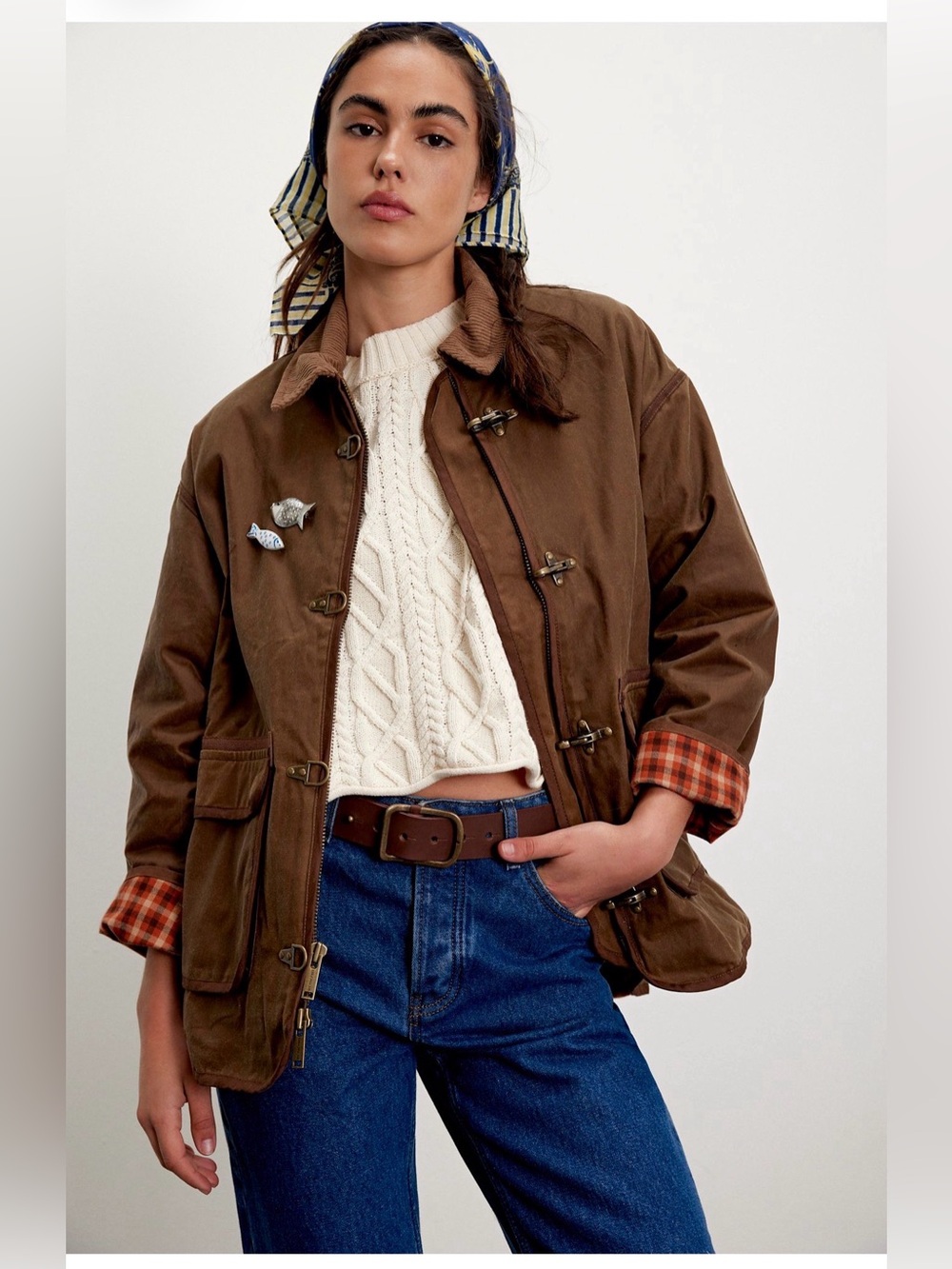 We The Free People Heritage Wax Duffle Work Utility Barn Chore Jacket Oversize S
